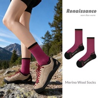 Chaussettes de sport unisexes Renaissance Outdoor en laine mérinos et mélange de coton pour la randonnée, l'alpinisme et la course sur sentier, avec absorption des chocs sous la plante du pied