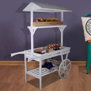 Customized Wooden Street Vending Cart, <strong>Flower</strong> <strong>Display</strong> Cabinet, Window Frame, Garden Wedding Decoration Cart - Product Image 1