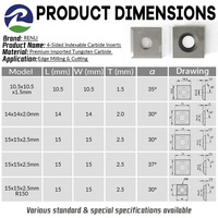 Direct usine 10.5x10.5x1.5mm 35 °   Plaquettes en carbure de tungstène, 10 pièces, lames de raboteuse à bois, outils de travail du bois pour tête de coupe spirale