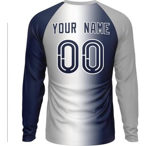 Custom Gradient Long Sleeve Baseball Jersey Unisex Moisture Wicking Personalized <b>Name</b> Number Team Sport Shirt - Product Image 2