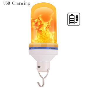 Emergency Camping Light <strong>Bulb</strong> <strong>LED</strong> USB Two-way Gravity Sensor Simulation Dynamic <strong>Flame</strong> Light Indoor Outdoor Decoration Light - Product Image 1