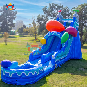 Tobogán Acuático Inflable para Carnaval con Piscina, Tobogán Doble de Grado Comercial con Decoración de Bolas Coloridas para Alquiler en Fiestas de Verano - Product Image 2