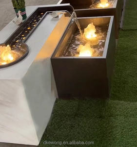 Fuente de Agua Grande Negra de FRP con Jardinera, Sistema de Recirculación de Agua, Anti-Decoloración, Personalizable para Jardín, Patio Trasero o Villa - Product Image 6