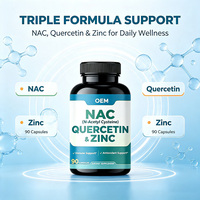 Complément Alimentaire NAC N-Acétylcystéine Quercétine et Zinc 90 Capsules