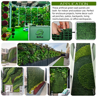 Panneau mural en gazon artificiel 50x50cm, aspect naturel, feuillage éco-responsable, résistant à l'eau et aux UV, matériau PE, fourniture OEM pour