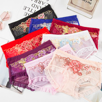 Culottes en dentelle élégantes à prix d'usine OEM, avec bordure florale exquise, en maille transparente extensible, idéales pour un cadeau d'anniversaire