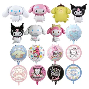 Venda quente Pom Pom Purin Kuromi Bebê Cinnamoroll balão conjunto Para Festa de Aniversário Decoração Balões My Melody Globos