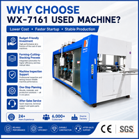 Machine de thermoformage entièrement automatique à trois postes pour feuilles PP, PET, PS, PVC avec système de pompage intégré pour contenants alimentaires et cartons à œufs