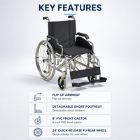 Fauteuil roulant manuel directement de l'usine, couleurs personnalisées OEM, avec certification CE UKCA RoHS, cadre en aluminium pour les distributeurs de produits de santé
