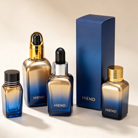 Flacon compte-gouttes en verre vert olive dépoli, flacon de sérum de luxe à forme carrée douce, emballage écologique pour soins botaniques du visage et huiles.