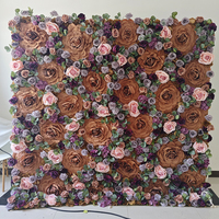 G94 Fond de mur de fleurs simulées de mariage Décoration de panneau de fleurs Rose Faux 5d Roll up Flower Wall for Party Celebration
