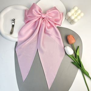 <span class=keywords><strong>Arcs</strong></span> à cheveux longues queues pour filles Accessoires pour filles de haute qualité Pinces à cheveux colorées pour femmes - Product Image 6