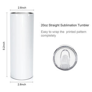 Склад США 20 унций из нержавеющей стали изолированный пустой прямой сублимационный стакан с крышкой - Product Image 3