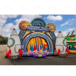 Venta de Fábrica Pista de Obstáculos Inflable <span class=keywords><strong>Ninja</strong></span> Warrior Megaland con Trampolín para Actividades de Team Building - Product Image 4
