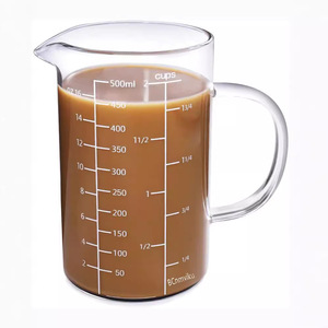 ถ้วยตวง 500 มล. 1000 มล. 16 ออนซ์ ทนความร้อนสูง ทำจากแก้วบอโรซิลิเกต พร้อมหูจับ สำหรับใช้ในครัว - Product Image 2
