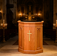 Pupitre d'église moderne en bois pour pasteur, idéal pour les écoles et les salons – Meuble de culte pour la lecture des Écritures et les discours publics
