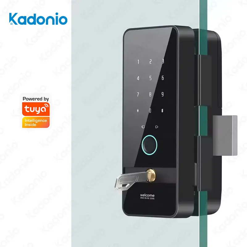 Kadonio Office déverrouillage automatique clavier électronique d'empreintes digitales serrure de porte en verre intelligente biométrique coulissante