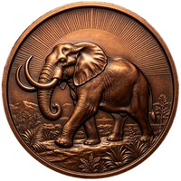 Pesanan Grosir Koin Tembaga 3D Relief Tinggi UV Hidrolik 1 oz Desain Gajah Suvenir Koleksi Peringatan Festival