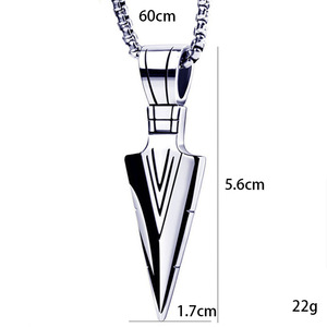 Joyería Punk Retro coreana para hombres, colgante en forma de luna de flecha de moda con cadena de caja de hueso de dragón corto, venta al por mayor Popular para regalos - Product Image 3