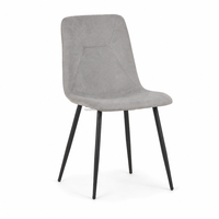 Chaise de salle à manger en tissu technique moderne, dossier incurvé, pieds en métal noir, résistante aux taches, chaise d'appoint écologique pour la maison et l'hôtel