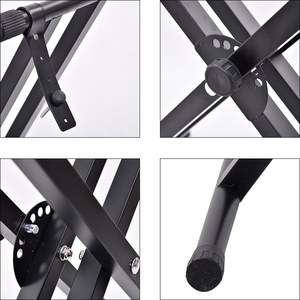 Support <span class=keywords><strong>de</strong></span> clavier double X réglable Q-2X OEM pour clavier 54/61 touches, cadre en fer pliable, charge 25 kg, <span class=keywords><strong>instrument</strong></span> <span class=keywords><strong>de</strong></span> clavier - Product Image 2