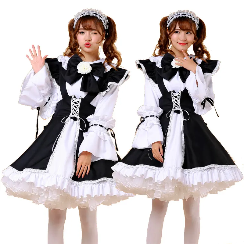 Горячая Распродажа костюм горничной аниме милая униформа для девушек ресторанов официантов косплей горничной костюм для Хэллоуина вечеринки Косплей представлений