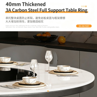 Intelligentes Hochwertiges Modernes Minimalistisches Esstisch-Set aus Kohlenstoffstahl mit Eingebauter Induktionskochplatte und Wärmeplatte, Elektrisches Wohnmöbel