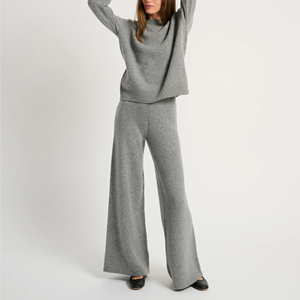 Ensemble de détente pour femmes en cachemire pur à 100%, col montant, tricot personnalisé en laine de <span class=keywords><strong>mouton</strong></span>, pull en cachemire, ensemble de vêtements de détente en deux pièces pour femmes - Product Image 5