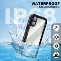 Nouveau design transparent anti-dérapant 360 degrés entièrement scellé IP68 étui de téléphone étanche professionnel pour iPhone 16 Pro Max Plus pro
