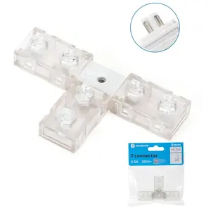 Conector en T para tiras LED de 8mm, con circuito integrado, ideal para conectar múltiples tiras y facilitar la instalación en... - Product Image 2