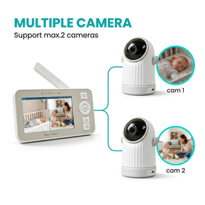 กล้องวงจรปิดอัจฉริยะ KT412W Tuya Smart WiFi สำหรับเด็ก หน้าจอ IPS 4 นิ้ว พร้อมระบบตรวจจับการเคลื่อนไหวและการร้องไห้ด้วย AI และช่องใส่การ์ด TF/SD สำหรับบันทึกภาพ - Product Image 2