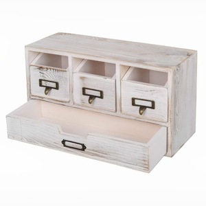 Wooden Desktop <b>Storage</b> <b>Box</b> Rectangle Office Organizer With <b>Drawers</b> For Desk Tidy Big Capacity - Product Image 4