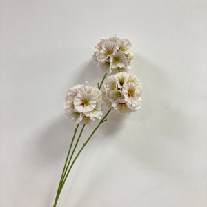 LO-1291 Fleur artificielle Scabiosa violette à 3 têtes en soie pour guirlande <span class=keywords><strong>de</strong></span> fleurs DIY, bouquet <span class=keywords><strong>de</strong></span> <span class=keywords><strong>mariée</strong></span>, cabine photo - Product Image 3