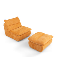 Canapé compressé Gerbrsi 2 en 1 avec ottoman, canapé compressé dans une boîte, canapé-lit compressé sous vide, fauteuil en velours doux, meubles