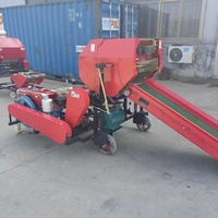 Presse à ensilage Machine d'emballage de presse à ensilage Mini machine coupe-ensilage Broyeur d'herbe avec presse à balles rondes