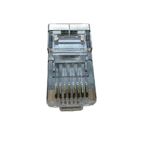 Bahan tembaga Pc laki-laki FTP RJ45 perisai 8P8C Cat6 <span class=keywords><strong>Cat</strong></span>.5 <span class=keywords><strong>Cat</strong></span>.5E Rj45 konektor colokan Modular untuk telekomunikasi - Product Image 3