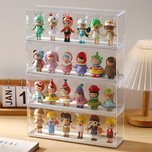 <b>Plastic</b> Transparent Toy Storage Box Transparent Display Rack Thickened Acrylic Organising Box Display Rack Desktop Storage <b>Boxes</b> - Product Image 2