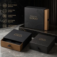 Scatola a Cassetto in Carta Kraft Personalizzata Direttamente dalla Fabbrica, Imballaggio Ecologico per Cosmetici e Prodotti Skincare, con Goffratura e Rivestimento UV, Spugna Inclusa