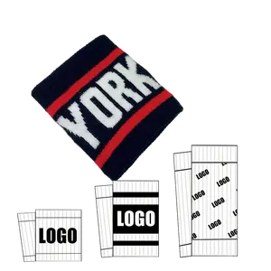 Пользовательские логотип расположение Черный Нью-Йорк повязки ЖАККАРДОВЫЕ дизайнерские унисекс спортивные фитнес-браслеты разных размеров