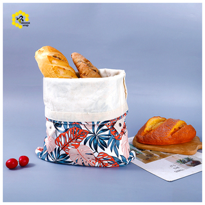 Sac à pain en coton écologique imprimé sur mesure avec cire d'abeille pour le pain au levain et les courses - Product Image 4