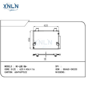 Condensateur de climatisation en aluminium OEM 88460-0K020 pour TOYOTA HILUX VIGO PICKUP 2005-2015 - Product Image 6