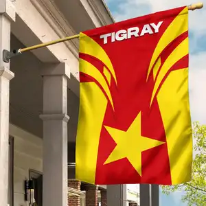 Bandera Tigray 100% poliéster 3x5 pies, bandera estampada para exteriores, bandera de la región Tigray voladora, venta al por mayor
