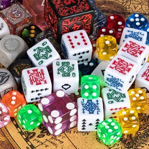 Faccub ชุดลูกเต๋า D6เล่นเกม DND ทำจากยางเรซินขอบคมพร้อมไข่มุกทำจากยางเรซินยอดนิยมปรับแต่งโลโก้ได้ - Product Image 2