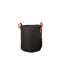 Panier à linge carré moderne en feutre non tissé durable avec poignées en PU, pliable, gain de place, pour rangement domestique et jouets