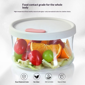 Lonchera Redonda de Vidrio Hermética para Niños, Regreso a Clases, Recipiente de Alimentos de Vidrio de Borosilicato Alto, Apto para Horno de Microondas - Product Image 4