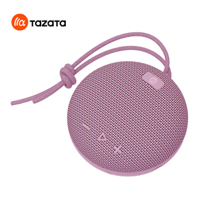 Portable Bluetooth <b>Speaker</b> <b>Mini</b> Round Wireless Stereo Sound Outdoor Use Pink Mesh Design With Carry Strap - Product Image 5