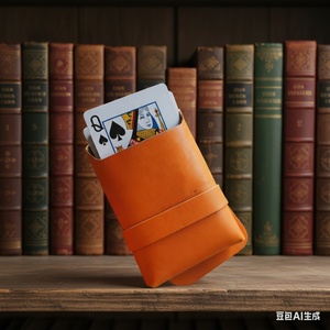 Boshiho Retro Leather Storage Poker Box Clubs Single Deck <b>Playing</b> <b>Card</b> Holder Travel Leather <b>Card</b> Deck Case - Product Image 5