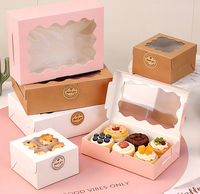 Boîte à dessert rectangulaire en kraft personnalisée avec fenêtre transparente pour biscuits et pâtisseries, impression de logo personnalisée, OEM ODM, vente en gros