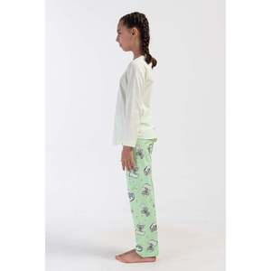 Conjunto de pijama con cuello y manga larga para niñas, forma ovalada (9-10/15-16) - Product Image 2