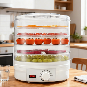 Déshydrateur alimentaire électrique domestique 5 plateaux avec minuterie, contrôle de la température, chauffage en cycle de 360° et faible bruit pour des collations saines - Product Image 1